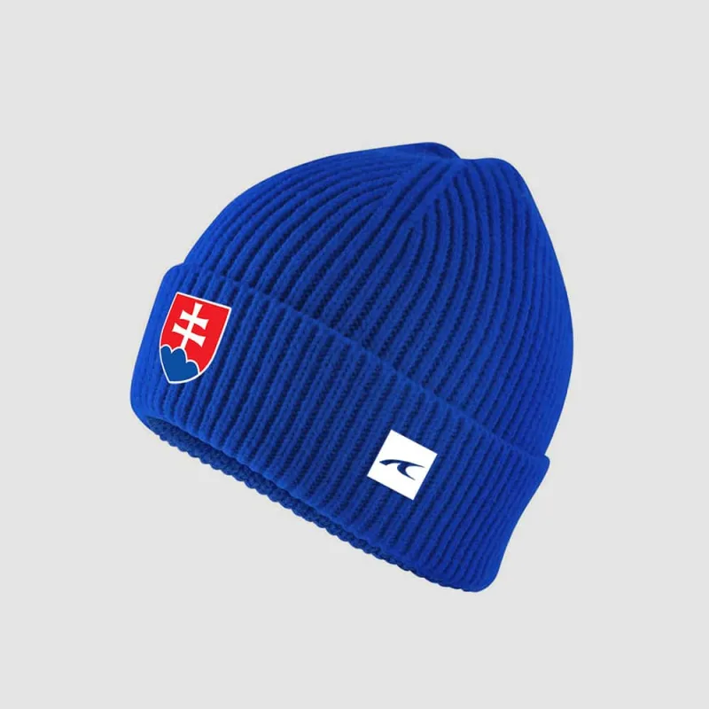 Slovensko pletená zimná čiapka modrá detská