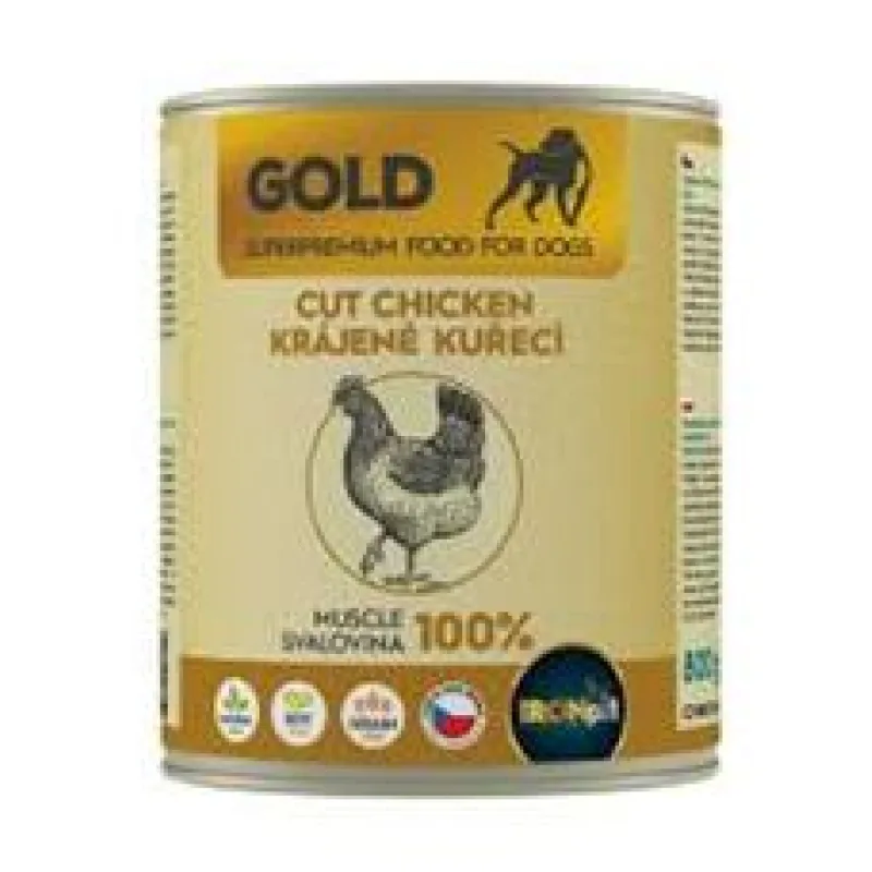 IRONpet Gold Dog Kuřecí krájená svalovina, konzerva 400g