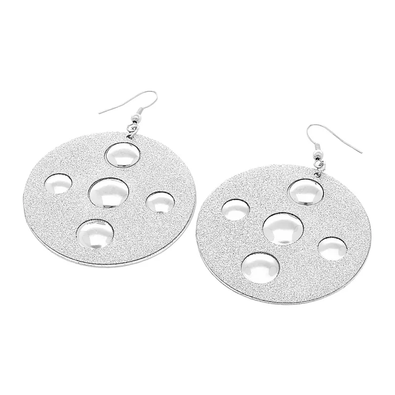 MPM Dámské visací ocelové nerezové náušnice 6112 - stříbrné barvy SER.6112