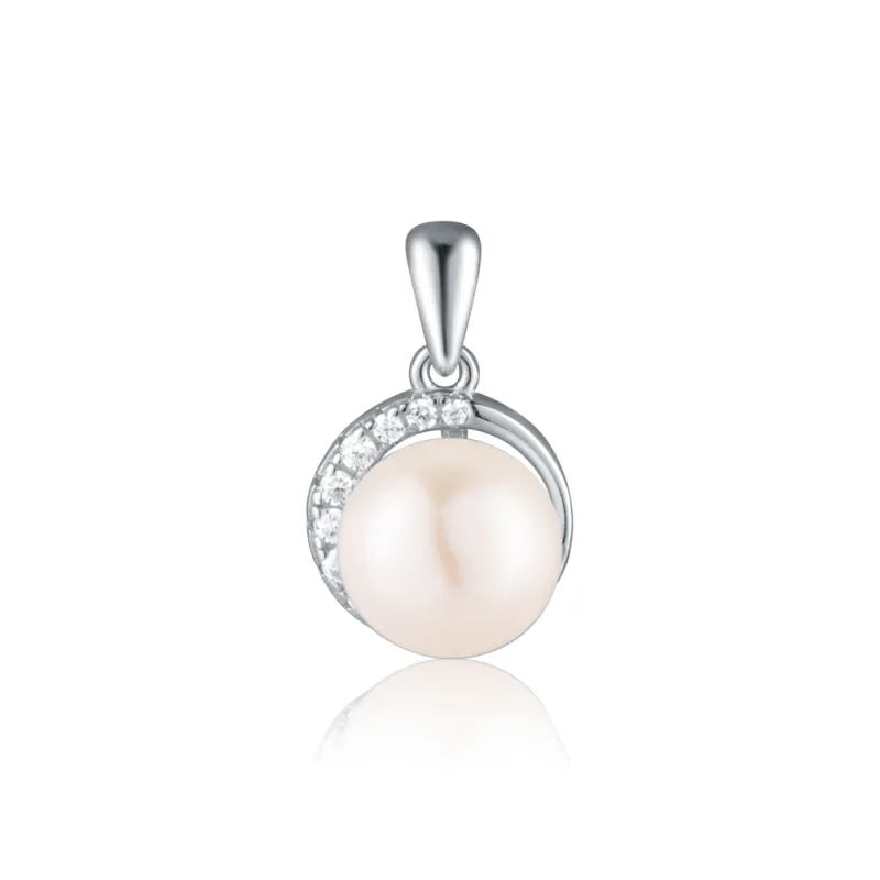 JVD Dámský stříbrný přívěsek s růžovou perlou SVLP0952SH2P100