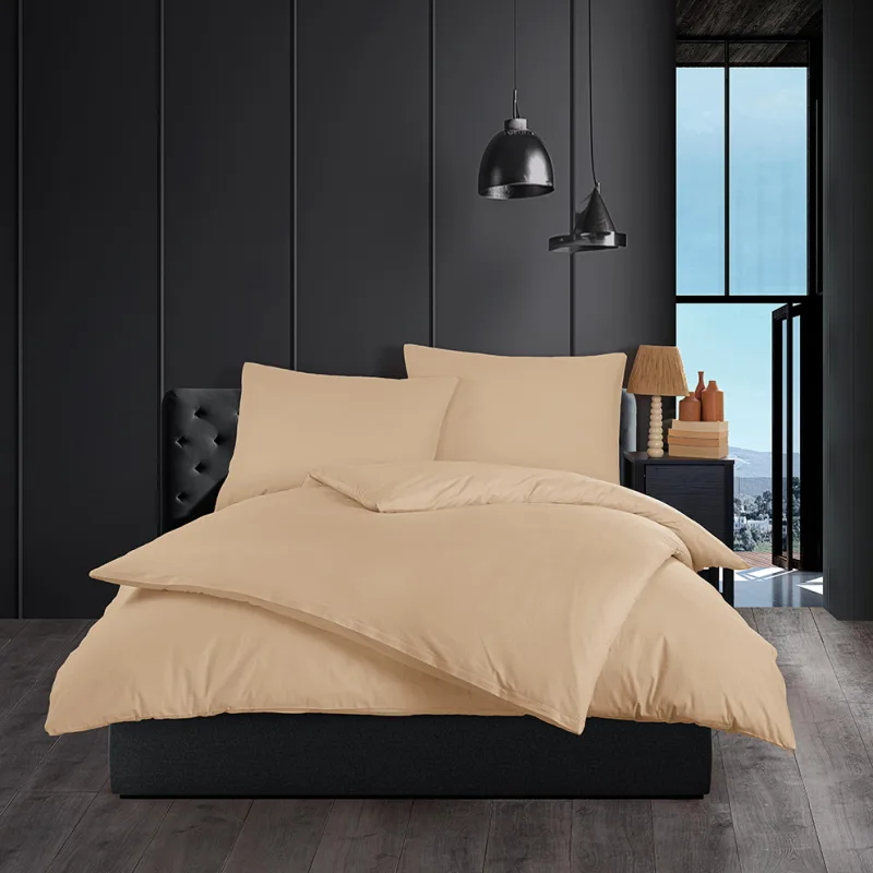 Bavlnené obliečky Color Béžové 140x200/70x90 cm