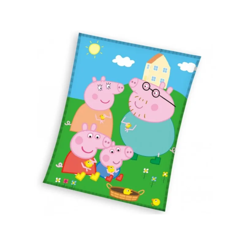 Detská deka Prasiatko Peppa a Kuriatka 150x200 cm