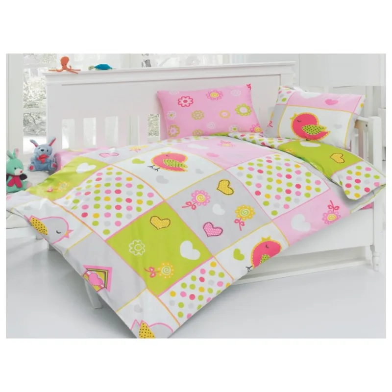 Obliečka do postieľky Vtáčiky 100x135 / 40x60 cm