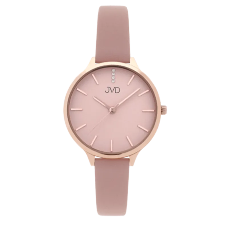 JVD Dámské módní designové hodinky JVD JZ201.2 s řemínkem z pravé kůže