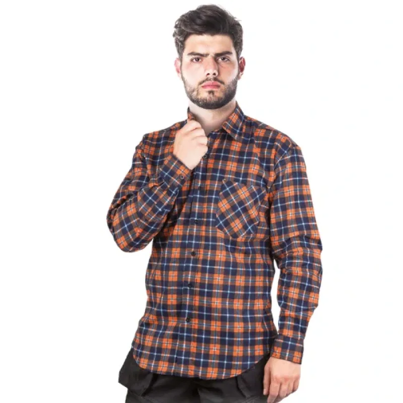Reis KF GP flanelová košeľa blue/orange