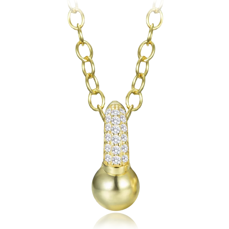 MINET Elegantní pozlacený stříbrný náhrdelník se zirkonem