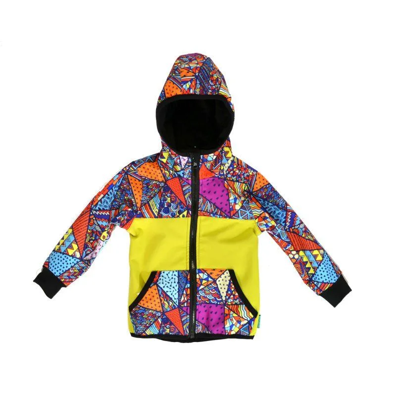 Softshellová bunda jablko/bl. trojuholníky, veľ.122-134