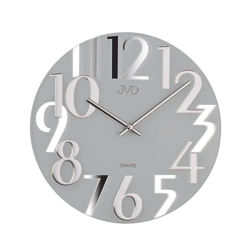 JVD Luxusní moderní zrcadlové šedé hodiny JVD design HT101.3