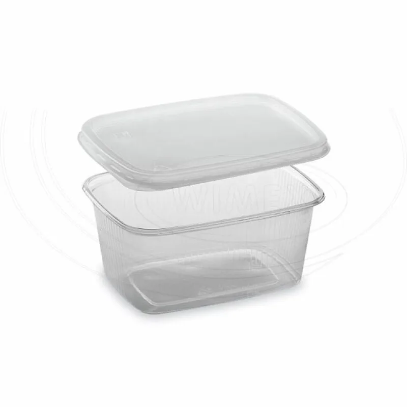 Miska hranatá průhledná 250 ml + víčko (PP) [2 x 250 ks] (PP505 - CH6N)