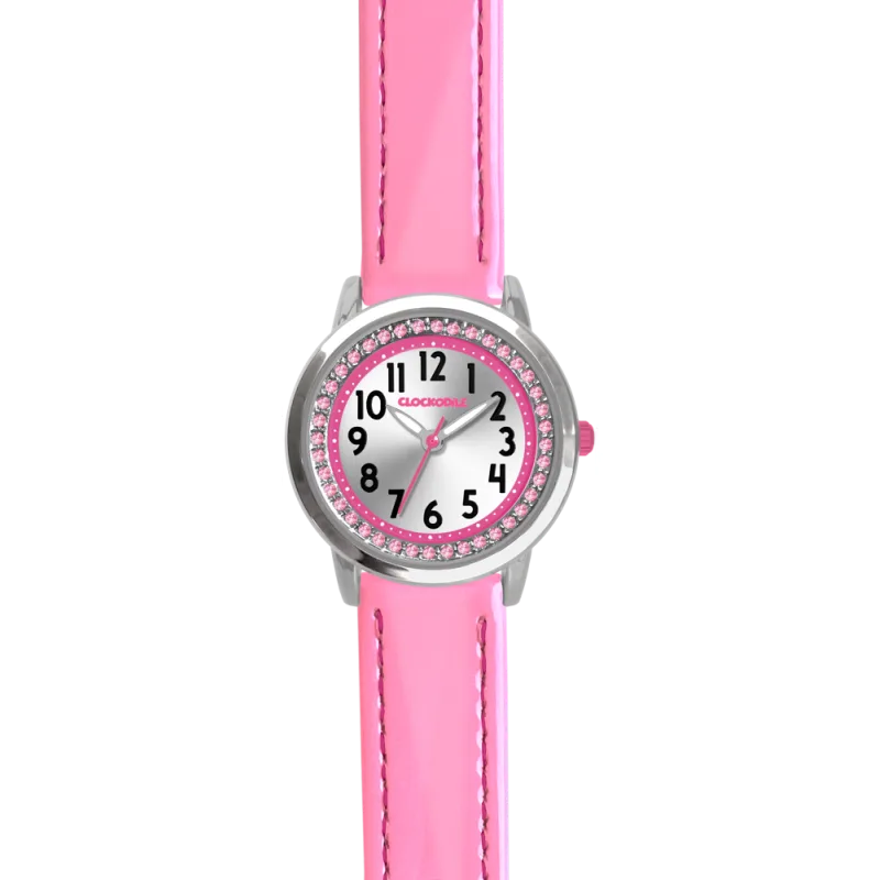 CLOCKODILE Světle růžové dívčí dětské hodinky s kamínky CWG5234