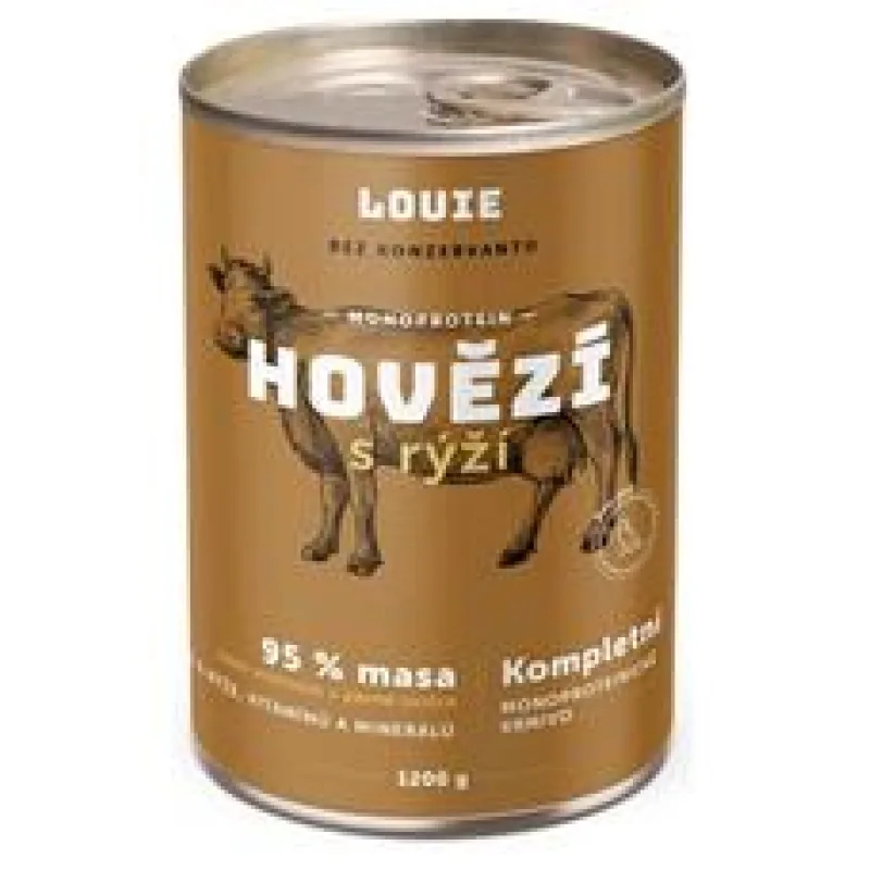 Louie konz. pro psy hovězí s rýží 400 g