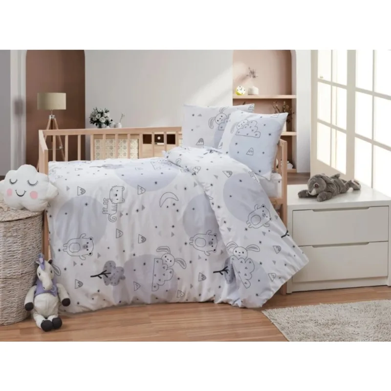 Bavlnené detské obliečky do malej postieľky 90x135, 45x60 cm Zvieratká v záhrade