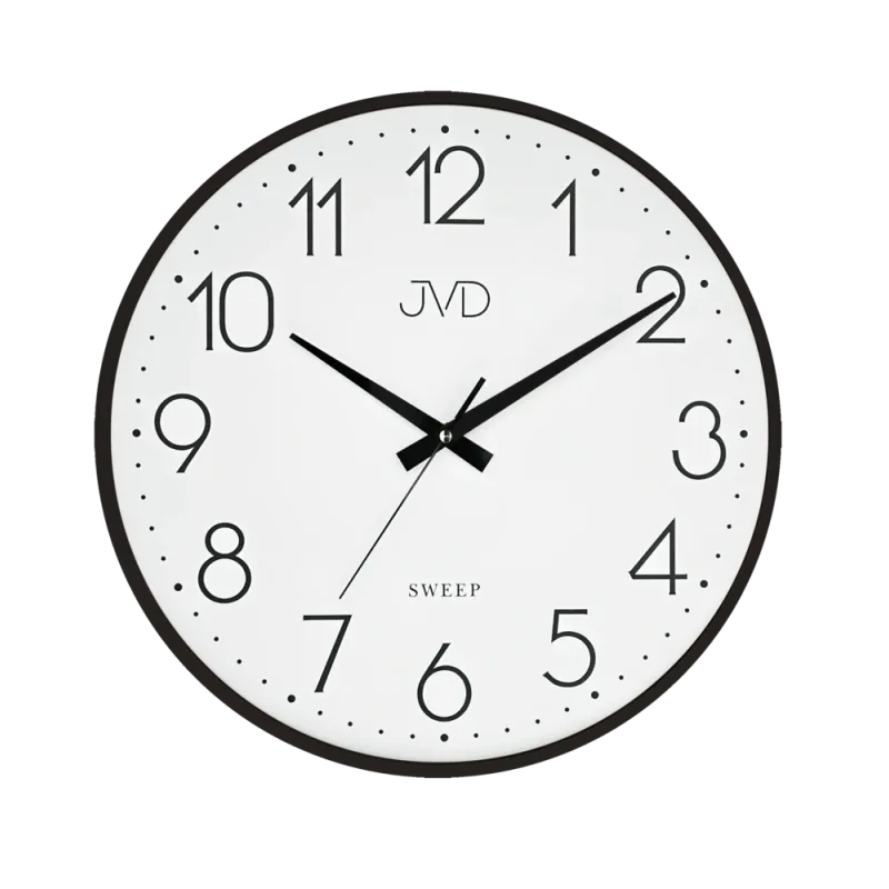 JVD Černé nástěnné kovové netikající tiché hodiny JVD HK4169.1