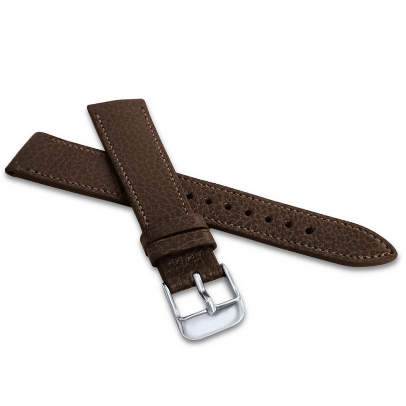 LAVVU Tmavě hnědý prošitý řemínek MEDITERRA z luxusní kůže Top Grain - 18 LSADC18
