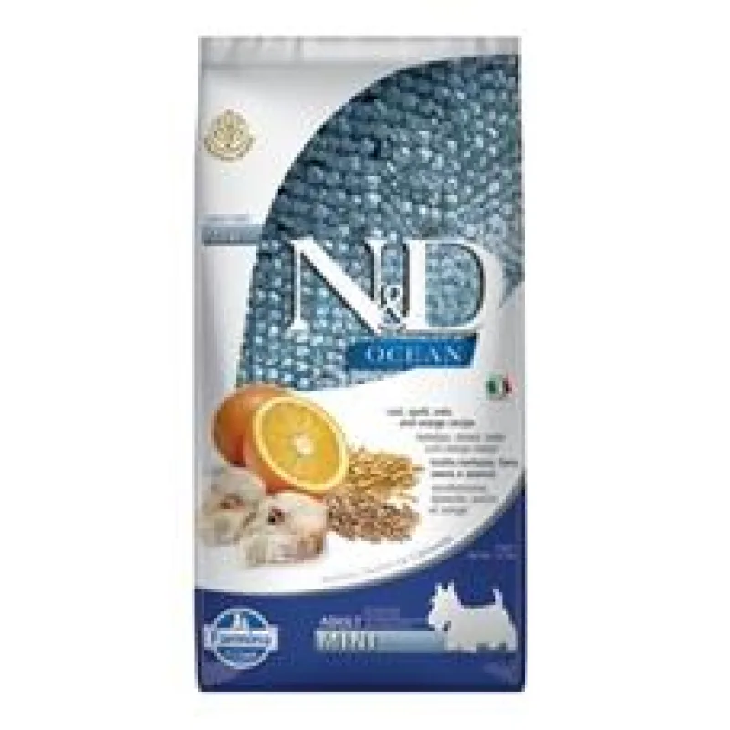 N&D OCEAN DOG LG Adult Mini Codfish & Orange 2,5 kg