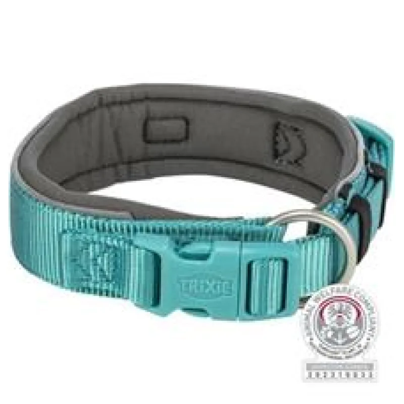 PREMIUM obojek EXTRA široký, aqua/grafit L-XL: 53-62 cm/50 mm