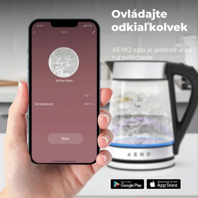 AENO Rychlovarná smart kanvica EK1S NEREZ - 220-240V~, 50/60Hz, 1850…