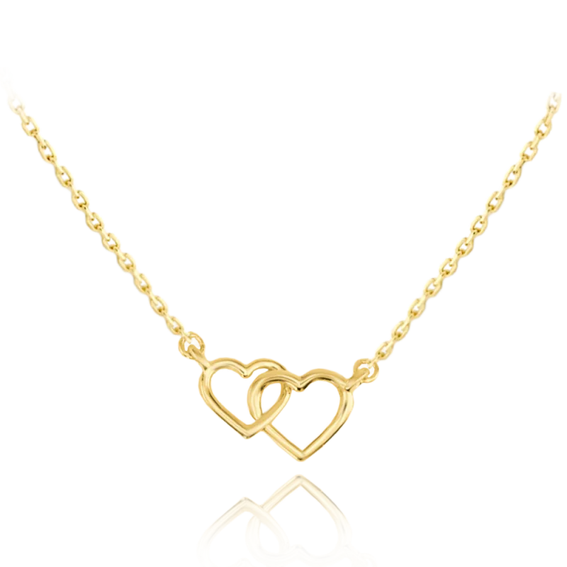 MINET Zlatý náhrdelník se srdíčky Au 585/1000 1,70g JMG0244WGN48
