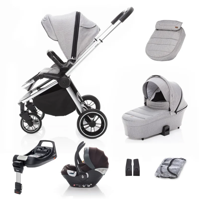 SET kočík Move+ vanička+adaptéry+autosedačka+báza, Silver Grey/Silver