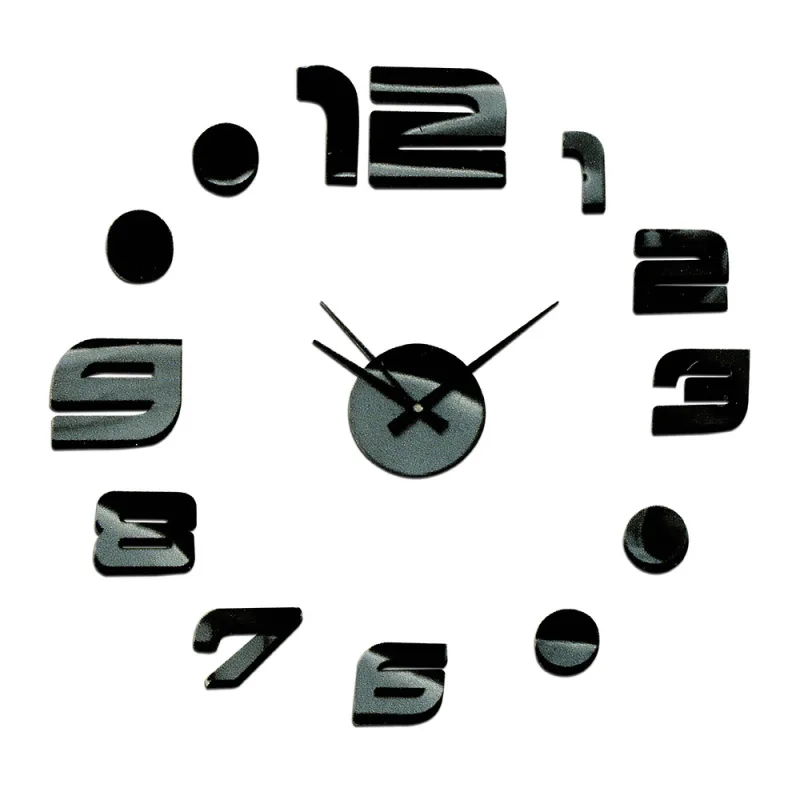 MPM Černé lesklé nalepovací hodiny E01.3776.90