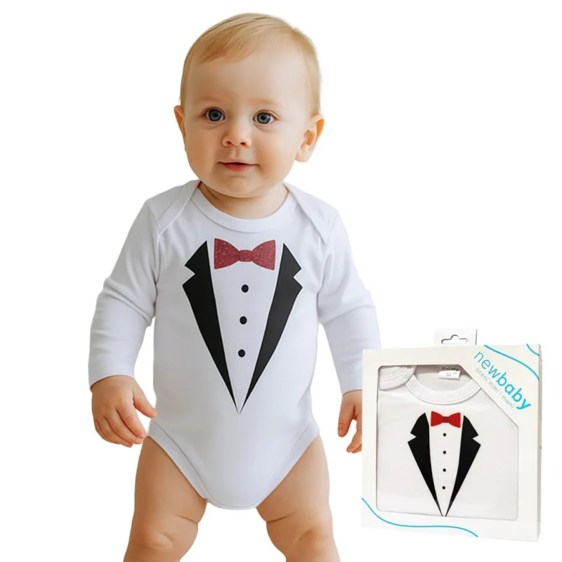 Body s potlačou New Baby smoking - darčekové balenie