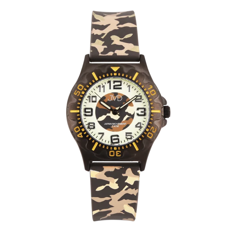 JVD Náramkové dětské chlapecké maskáčové sportovní hodinky JVD JZ8005.3