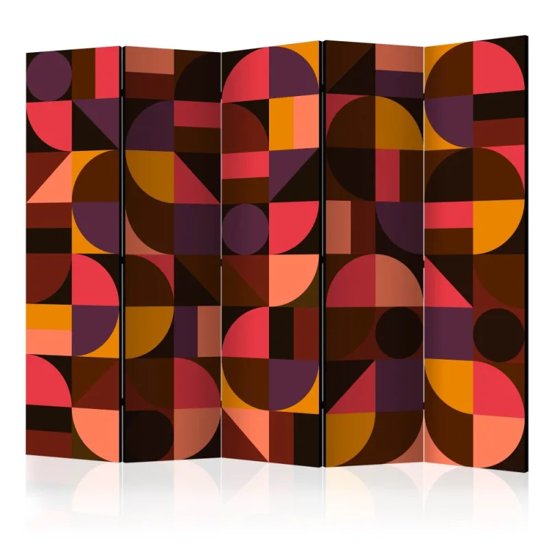Artgeist Paraván - Geometric Mosaic (Red) [Room Dividers]