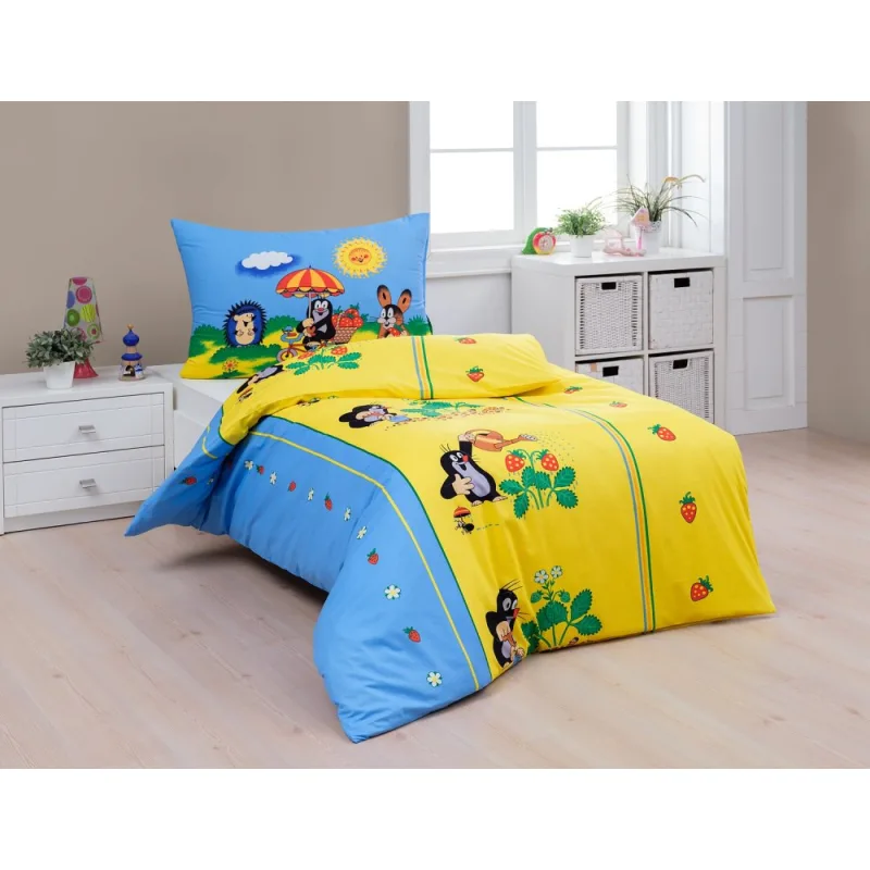 Posteľné obliečky Krtko a Jahôdky 140x200/70x90 cm