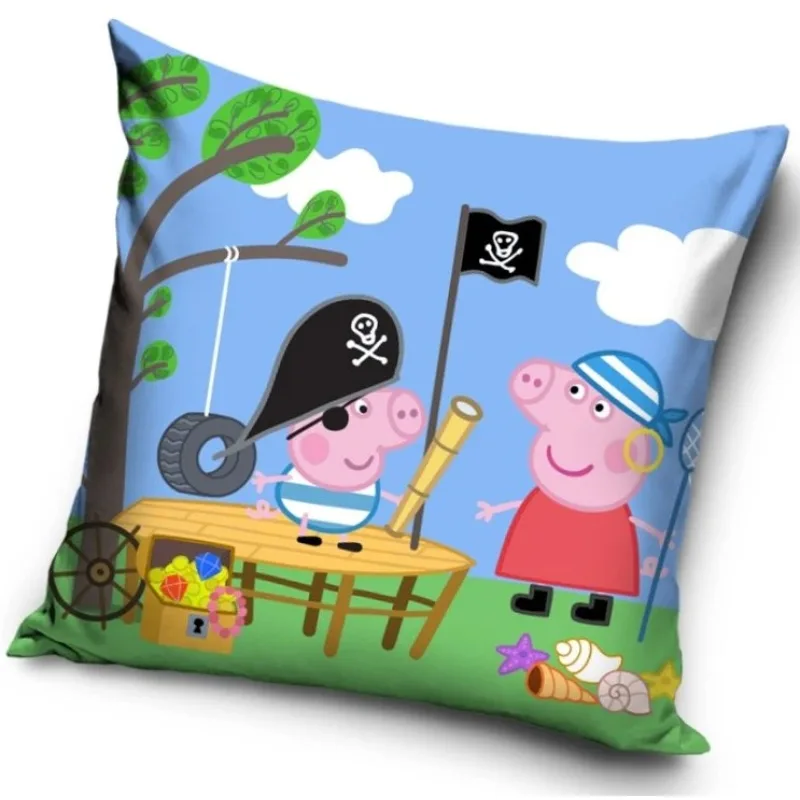 Detský vankúšik Prasiatko Pepina a Tomík Piráti 40x40 cm
