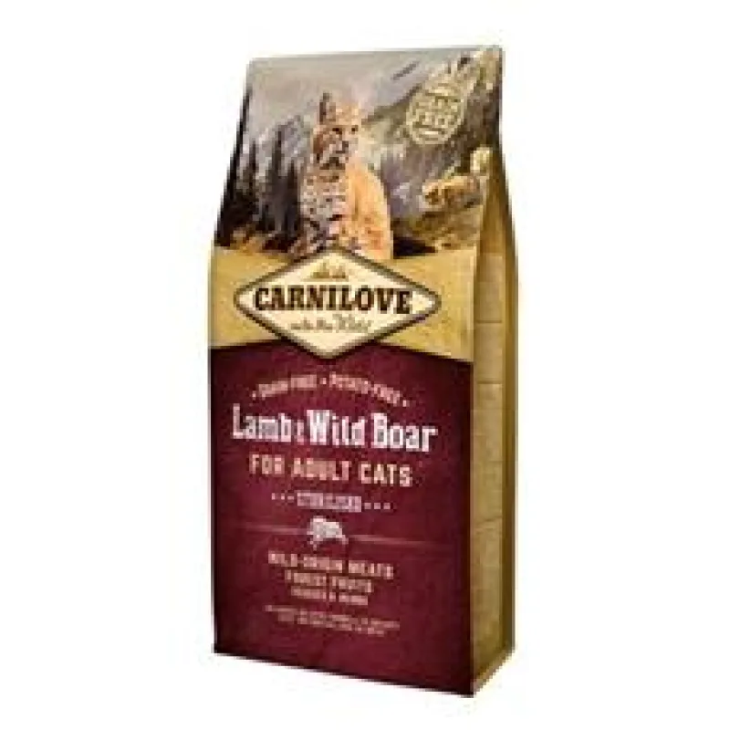 Carnilove Lamb & Wild Board for Adult Cats- Sterilised 6 kg