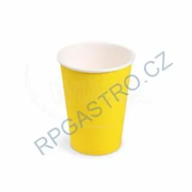 Papírové kelímky žluté (PAP/PE) (Ø 74 mm), 240 ml [10 ks] (65395)