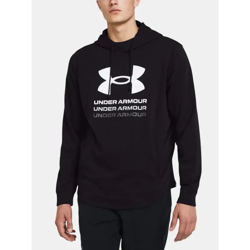 Pánska mikina Under Armour UA Rival Terry Graphic Hood - Black Veľkosť: Čierna - M