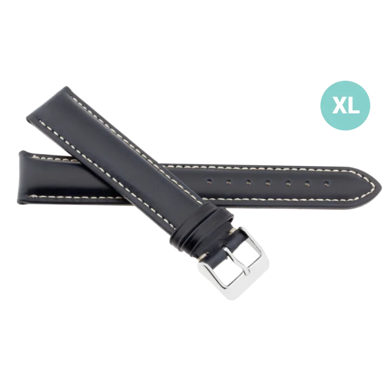 JVD Pánský kožený černý řemínek na hodinky JVD R36009/20XL