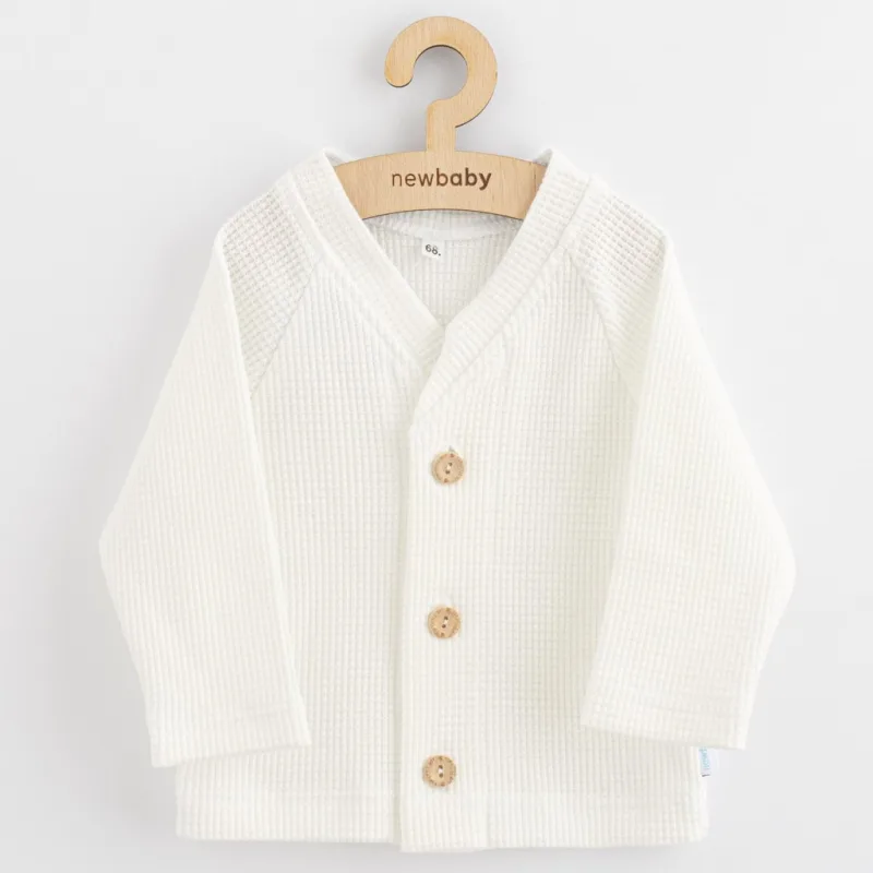 Dojčenský kabátik na gombíky New Baby Luxury clothing Oliver biely