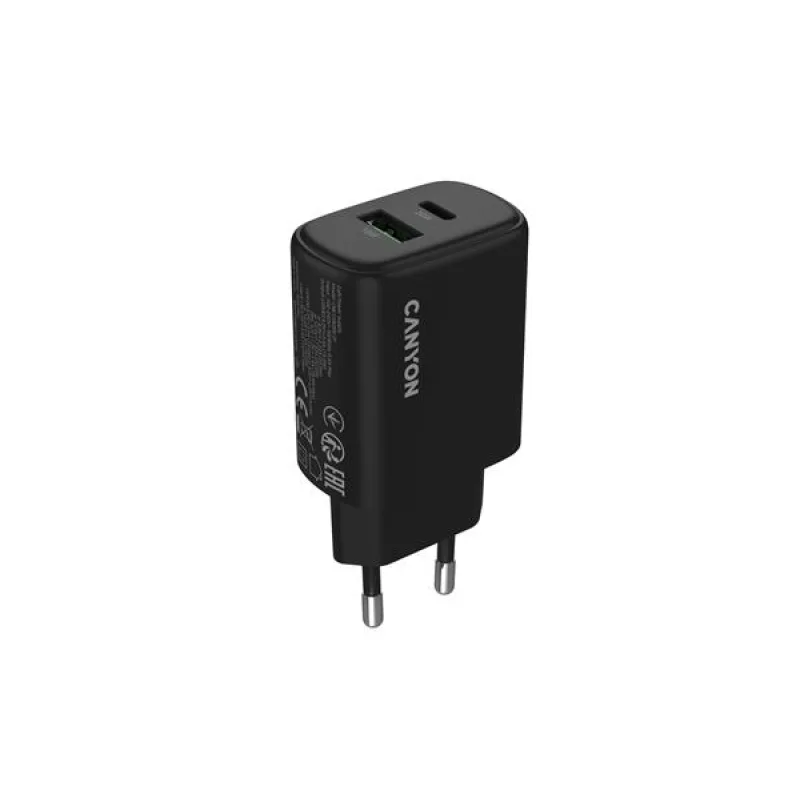 Canyon OnCharge 200, univerzálna nabíjačka do steny, 1x USB-C + 1x USB-A,…