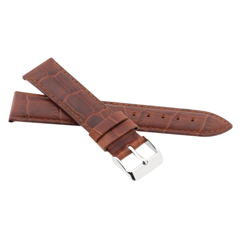 JVD Kožený unisex hnědý řemínek na hodinky R41703/18