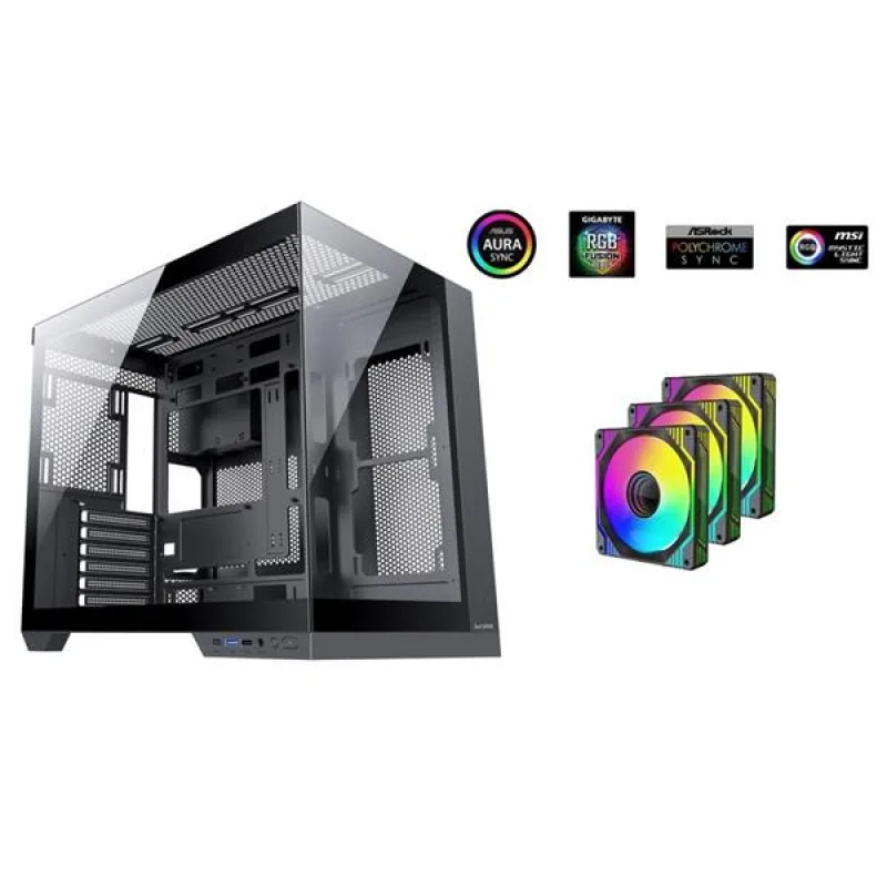 1stCOOL CubeTower DREAMER, skrinka ATX, 3x ARGB ventilátor + radič, USB3…