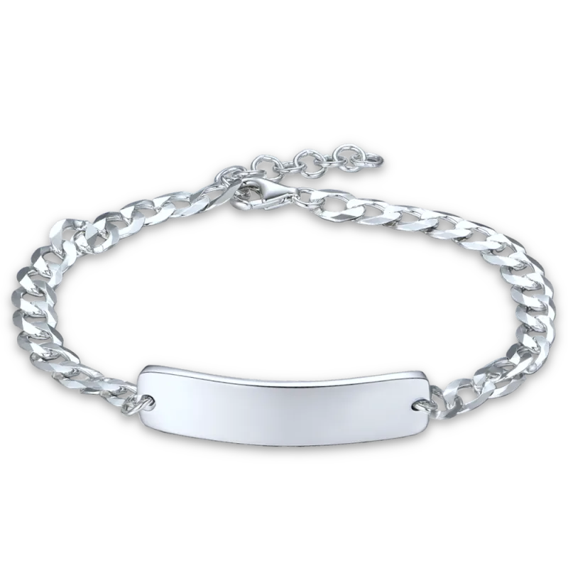 MINET Stříbrný pánsky náramek s destičkou pro gravírování Ag 925/1000 10,95g JMAN0677SB20