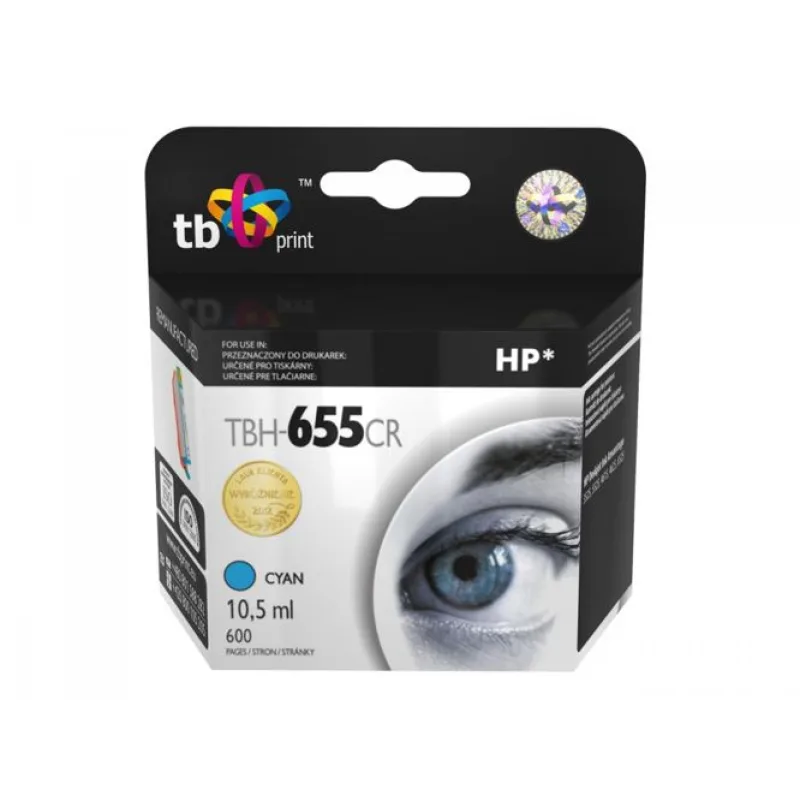 Ink. kazeta TB kompatibilná s HP 655, Cyan, ref. TBH-655CR