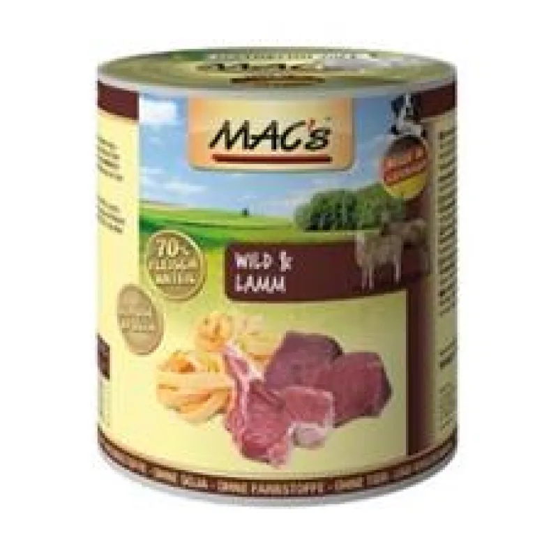 Konz. MACs Dog ZVĚŘINA a JEHNĚ s těstovinami 800 g