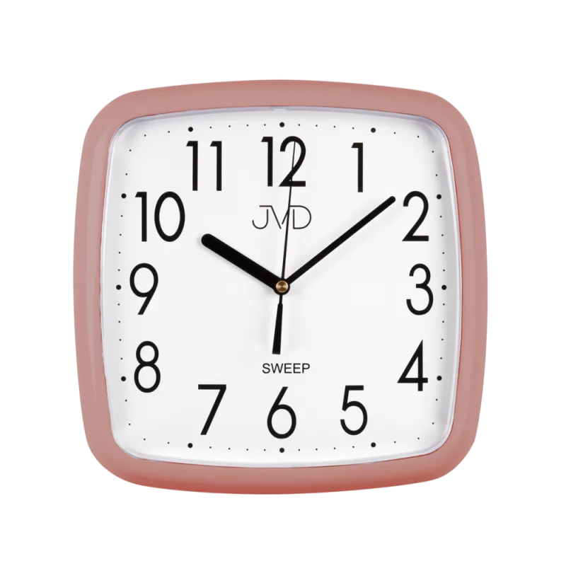 JVD Metalické hranaté nástěnné hodiny JVD sweep HP615.18 ROSE