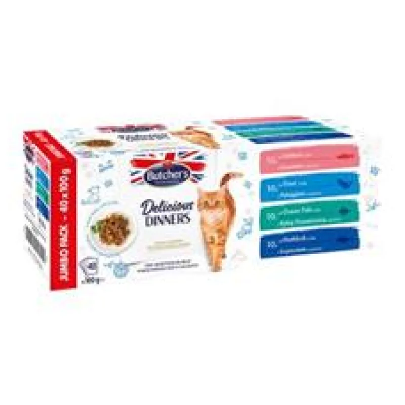 Butcher’s Cat Delic.Dinners rybí výběr v želé 40x100g