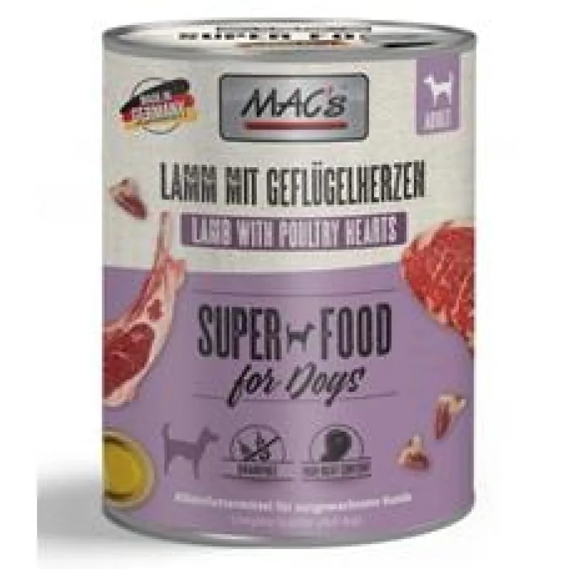 Konz. MACs Dog JEHNĚ a DRŮBEŽÍ SRDCE s rýží 400 g
