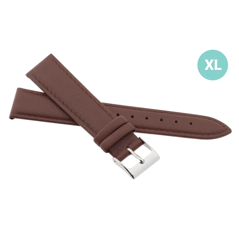 JVD Pánský hnědý kožený řemínek na hodinky R41403/20XL