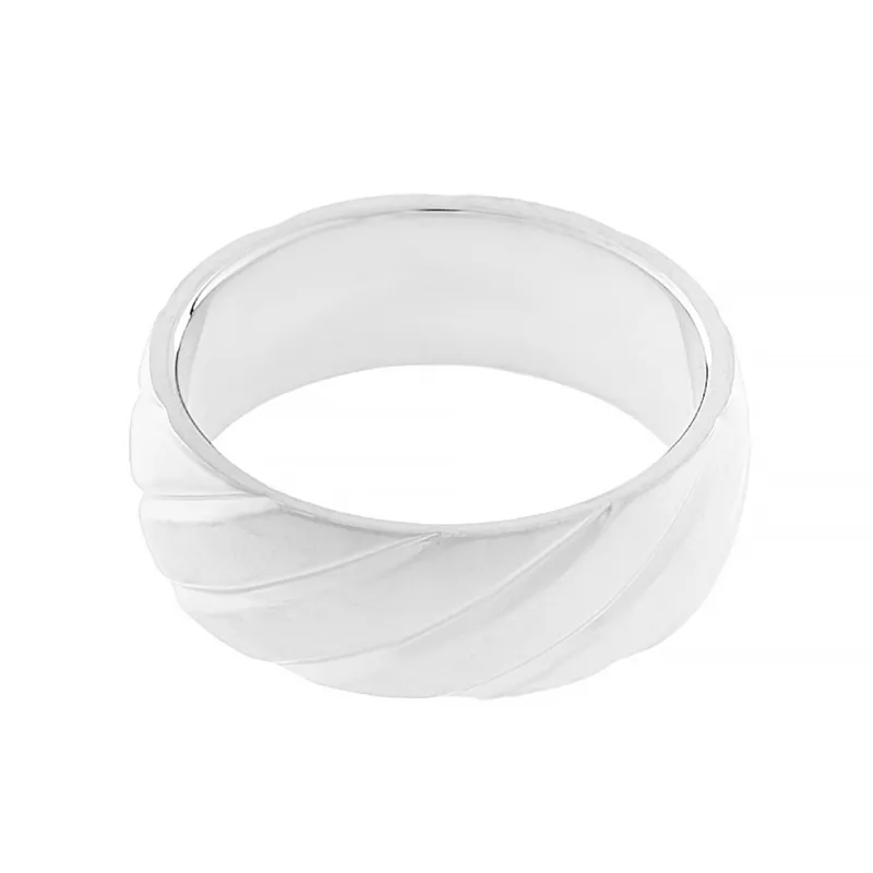 MPM Ocelový snubní nerezový prsten 5714 (velikost 61) - stříbrné barvy