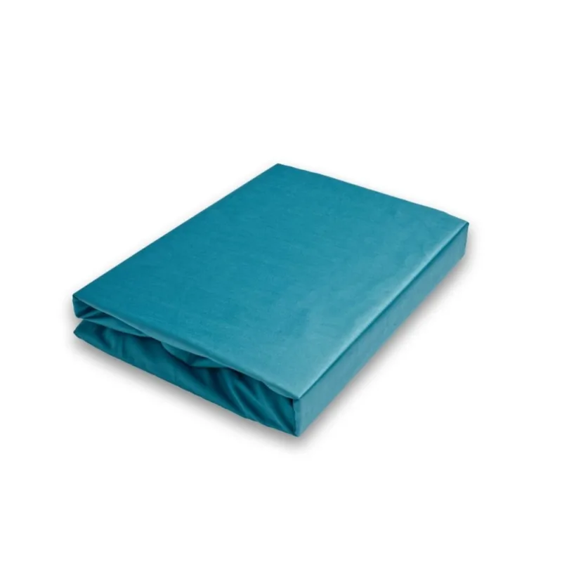 Napínacie saténové prestieradlo petrolové 200x220 cm