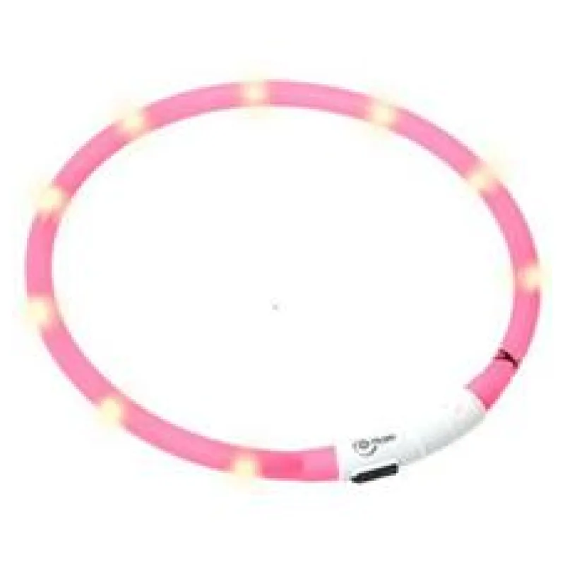 Karlie LED světelný obojek růžový obvod 20-75cm
