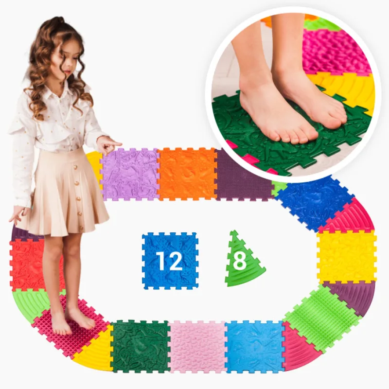 Masážna podložka Ortek Dinosaury Puzzle 12 prvkov+ 8 trojuholníkov