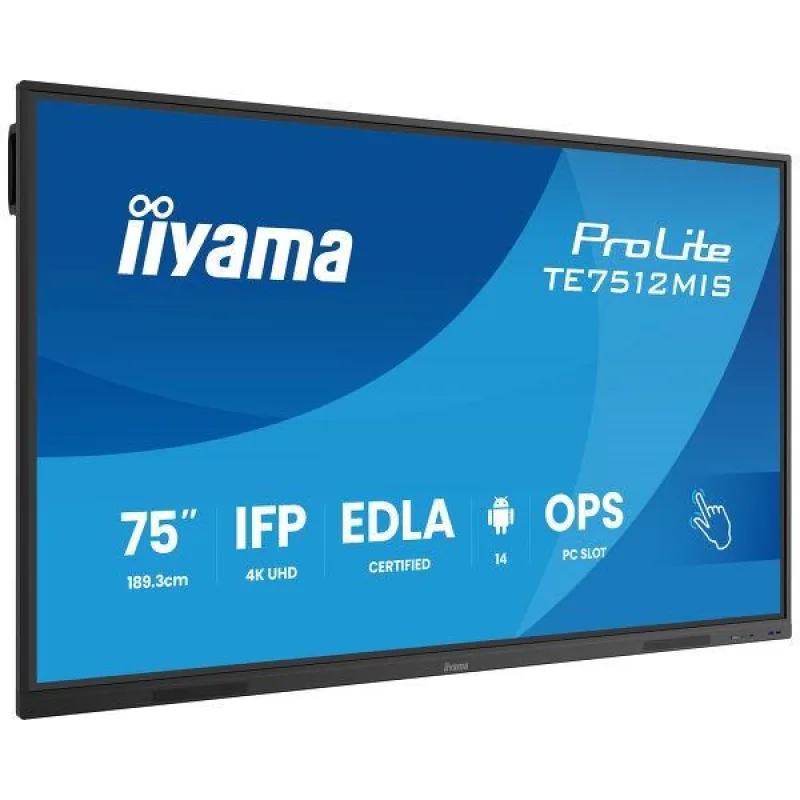 75" iiyama TE7512MIS-B4AG: IPS, 4K, 40P, USB-C TE7512MIS-B4AG