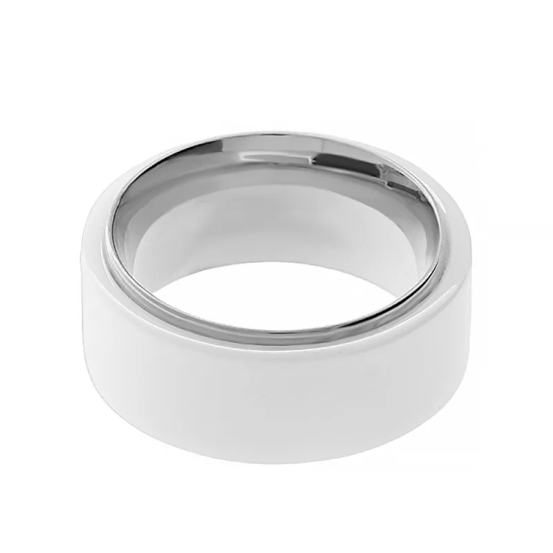 MPM Unisex snubní keramický prsten 6582 (velikost 60-61) - bílostříbrné barvy